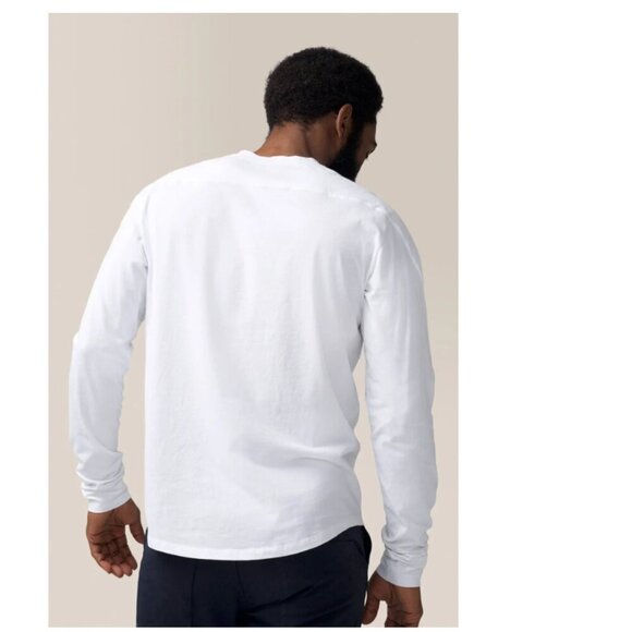 Good Man Brand | Victory V-Notch Long Sleeve Tee In White - Picture 3 of 12